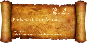 Madarasi Loránd névjegykártya